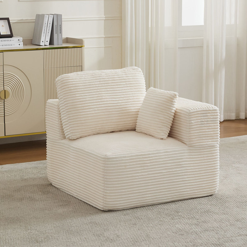 Fauteuil d'appoint Acuna, Blanc crémeux