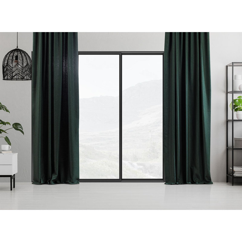 Blackout Single Curtain Panel, 260cm Width x 295cm Drop, Duck Green