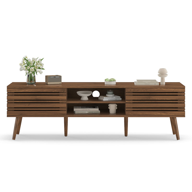 Meuble télé Mid Century, Noyer naturel