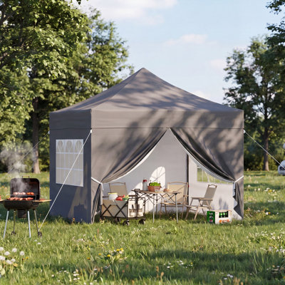Auvent escamotable 10 'x 10' avec parois latérales et fenêtres, imperméable et protection UV