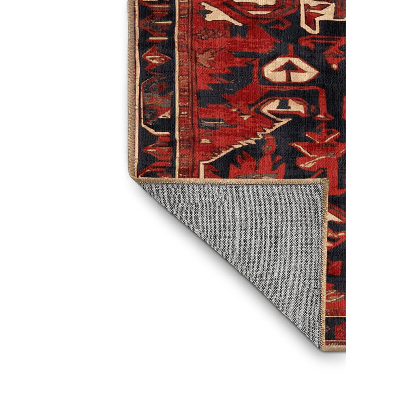 Machine Washable Persian Brown Area Rug, Round 3'