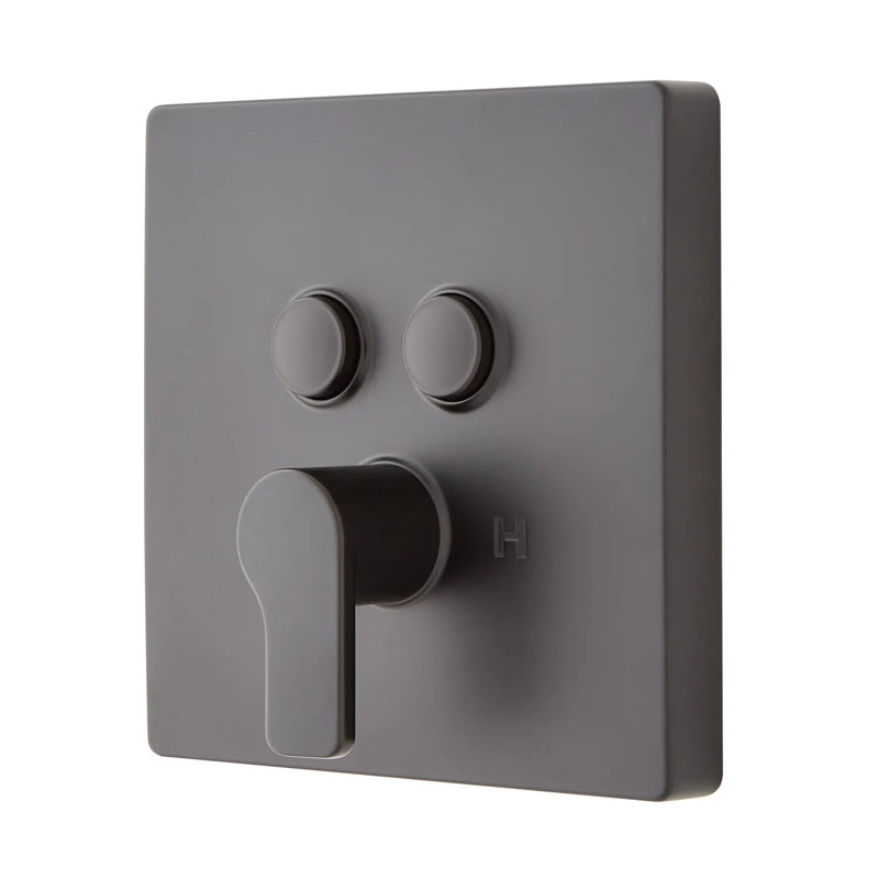 Garniture de douche à pression équilibrée Signature Hardware Hibiscus, Noir mat