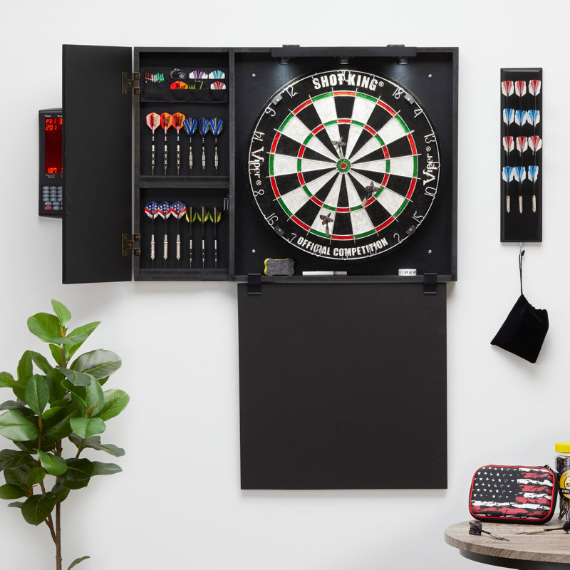 Ensemble de jeu de fléchettes et de panneau de fibres à densité moyenne en poil avec fléchettes Viper Steadfast 18 pouces
