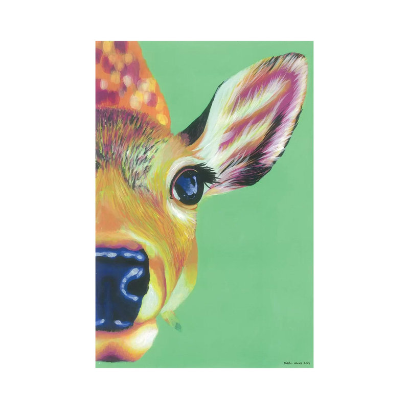 Hello Deer 1 Piece Wrapped Canvas Painting, 66.04 cm H x 45.72 cm W x 1.91 cm D
