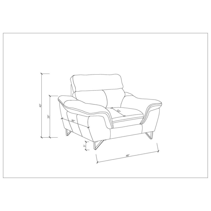 Chaise en cuir véritable, Gray
