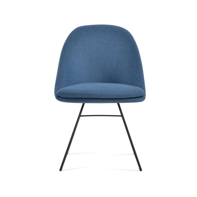 Chaise de salle à manger Avanos, Laine bleu pétrole