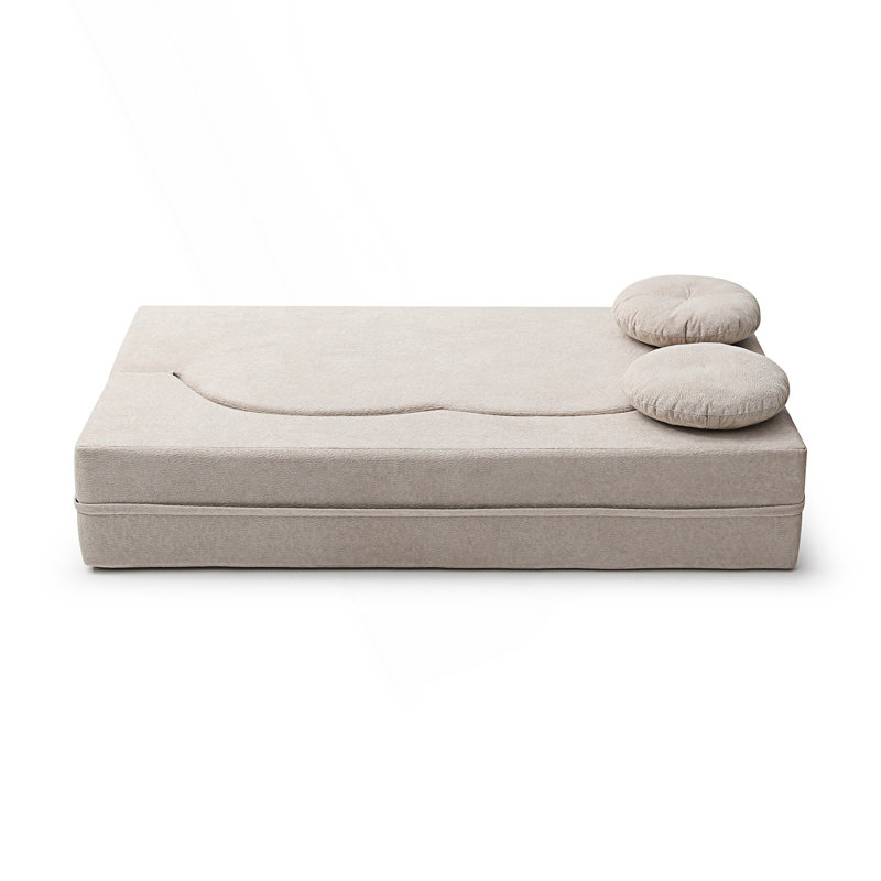 Canapé-lit 2 en 1 avec coussin, grand canapé-lit, causeuse de plancher et futon, Kaki