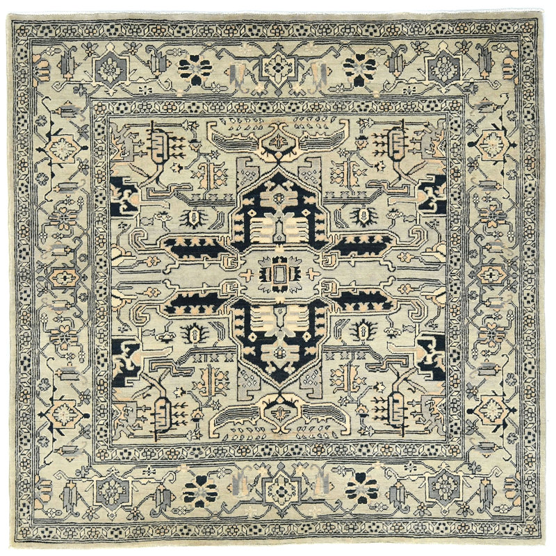 Tapis oriental carré tribal 6X6 One-of-a-Kind