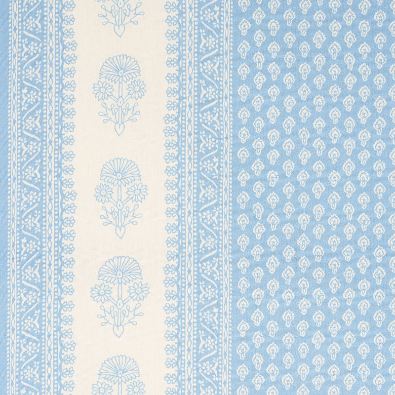 Tissu intérieur / extérieur Schumacher x Mark D. Sikes Hyacinth, Bleu porcelaine