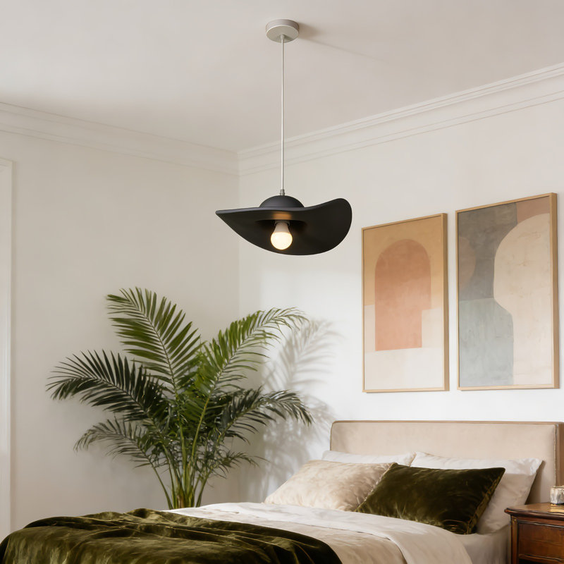Luminaire suspendu en forme de tête de chapeau en résine simple avec ampoules