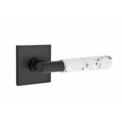 Ensemble de faux leviers Emtek Select, rosette carrée, tige en T et poignée en marbre blanc