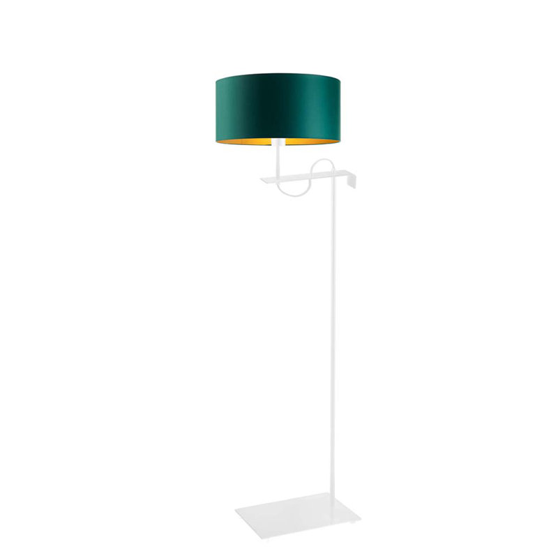 Senter 160cm Swing Arm Floor Lamp, White, Green