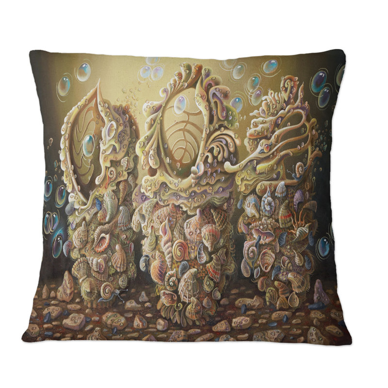 Sea Opus par Nikolay Sivenkov - Coussin décoratif imprimé nautique et côtier, 16 po x 16 po