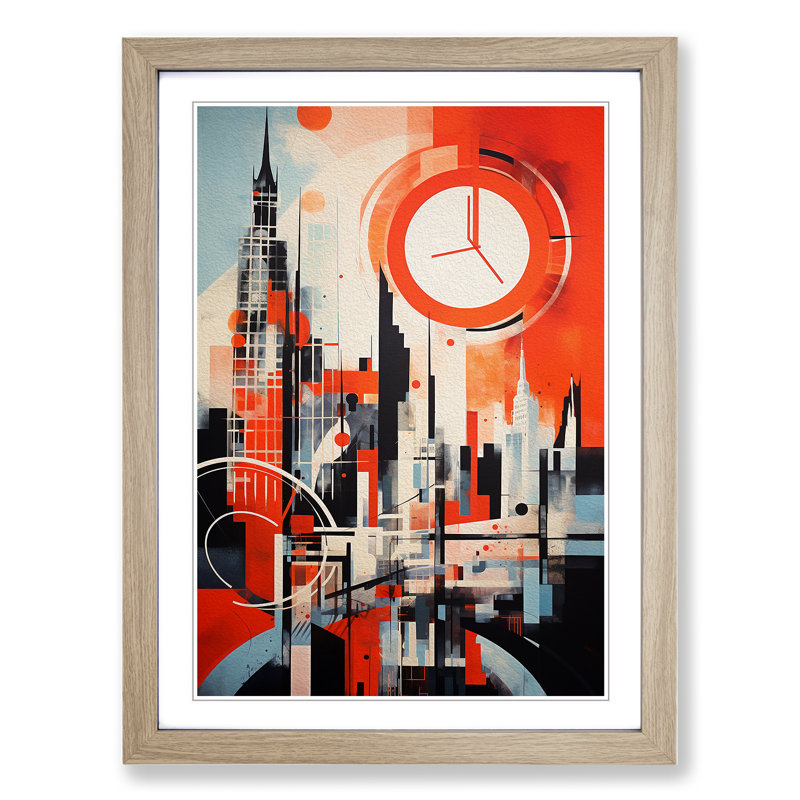 London Constructivism - Framed Print, 46cm H x 34cm W x 2cm D, Oak