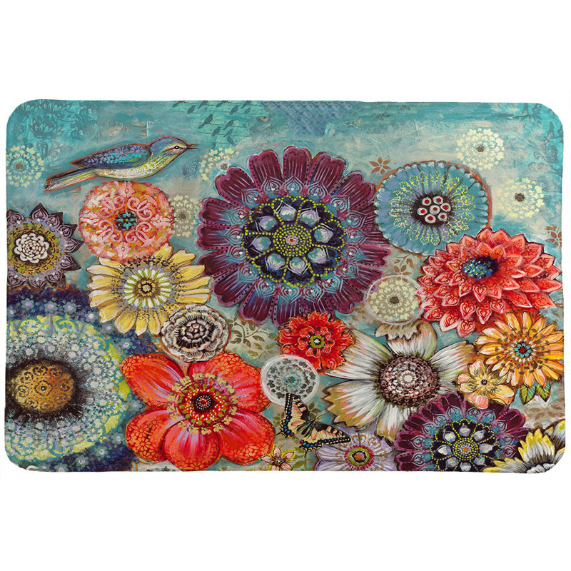 Blue Bird Boho Memory Foam Rug By Laural Home