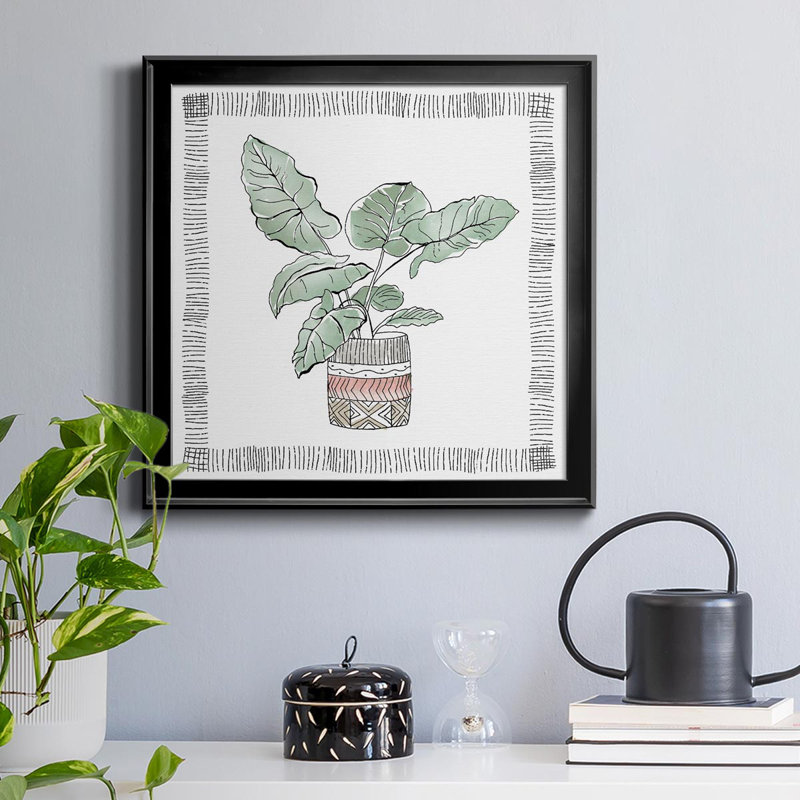 Elephant Ear - Peinture sur toile encadrée, Noir, H 34,5 po x l 34,5 po x P 1,5 po