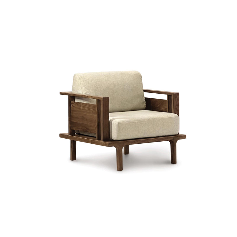 Sierra Armchair, Natural Walnut, Dark Natural Polyester