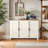 Malyha Farmhouse Louvered 3 Door Shoe Cabinet-1285435303
