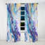 Turquoise et mauve liquide Art V - Rideau moderne - Velours obscurcissant - 1 panneau-107826214