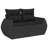  Garden Sofa Set Black