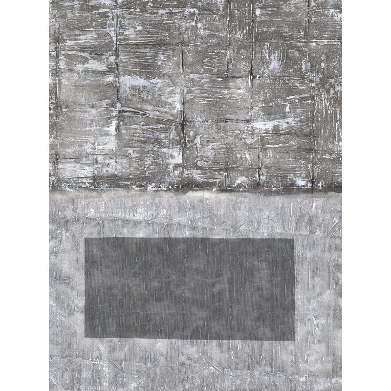 Texture grise - peinture sur toile tendue, H 16 po x l 12 po