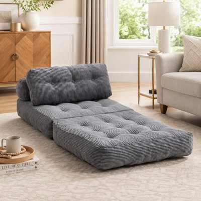 Folding Sofa Bed, Convertible Sleeper Chair with Pillow and Back Support, Portable Fold Out Chair for Living Room