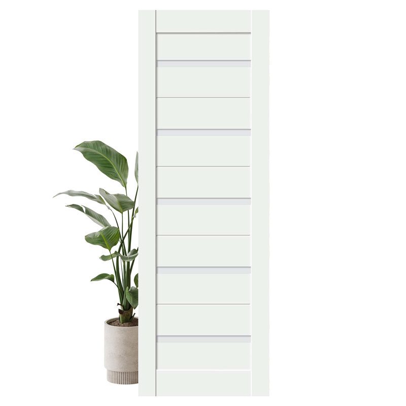 Structure en bois massif préfini blanc et plaque de porte en verre, porte intérieure avec finition intérieure, porte en bois intérieure, porte blanche - porte vitrée exclusive Milky et porte escamotable 