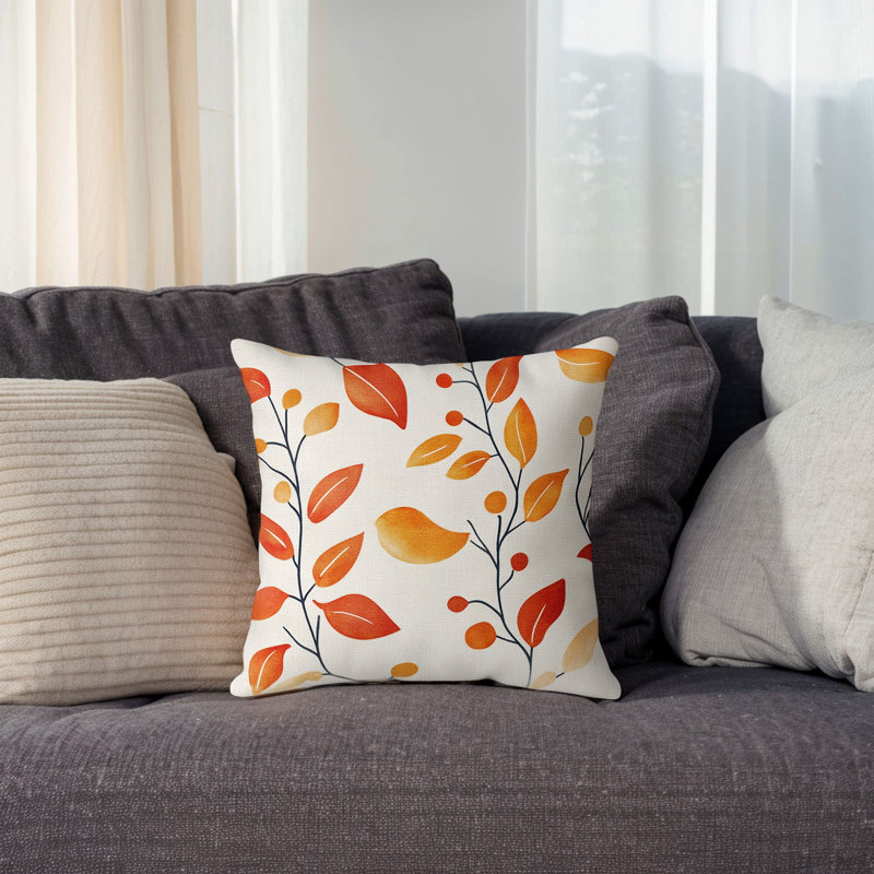 Nordic Style Orange Yellow Leaf Pillow