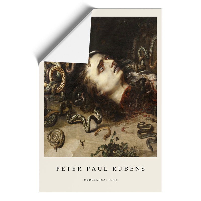 The Head of Medusa Print by Peter Paul Rubens - Frameless Print, 30cm H x 21cm W x 0.1cm D