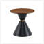 Ensemble de 2 tables basses rondes à la mode, comptoir texturé avec base en métal stable pour le salon et la chambre à coucher