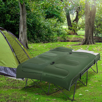 2 Folding Camping Cot With Sleeping Bag, Inflatable Mattress, Soft Cushions, Carry Case For Outdoors Portable Package Pillows And Convenient Bag Outdoor Experiences