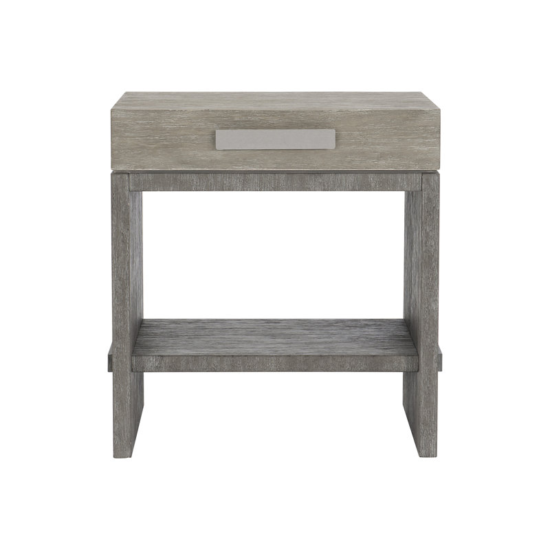 Foundations 1 - Drawer Solid Wood Nightstand, Dark Shale