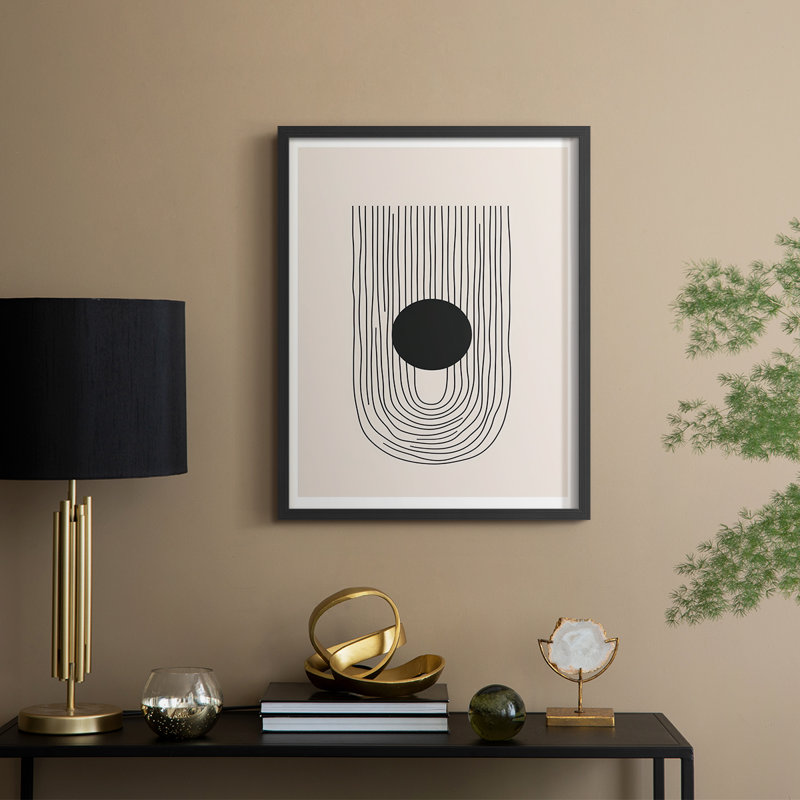 «Abstract CDLVII», reproduction encadrée - prête à être accrochée - fabriquée aux États-Unis, H 10 po x l 8 po, Noir