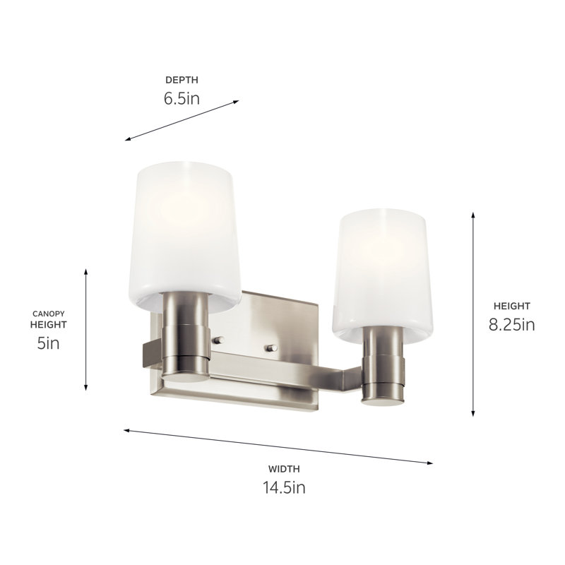 Keison 2 - Light Dimmable Vanity Light, Nickel