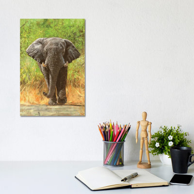 African Elephant Staredown - Print on Canvas
