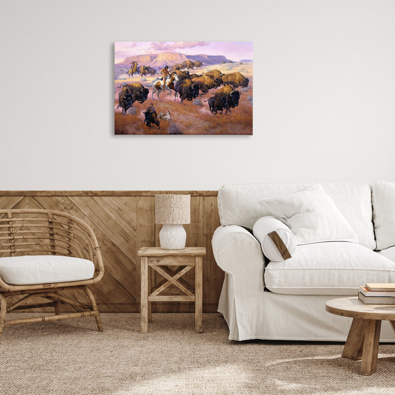 Art mural sur toile Western Batives Hunt, conception par Jack Sorenson, H 20 po x l 30 po