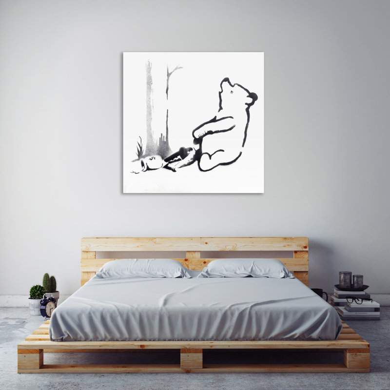 Pooh Bear by Banksy - Wrapped Canvas Print, 30cm H x 30cm W x 4cm D