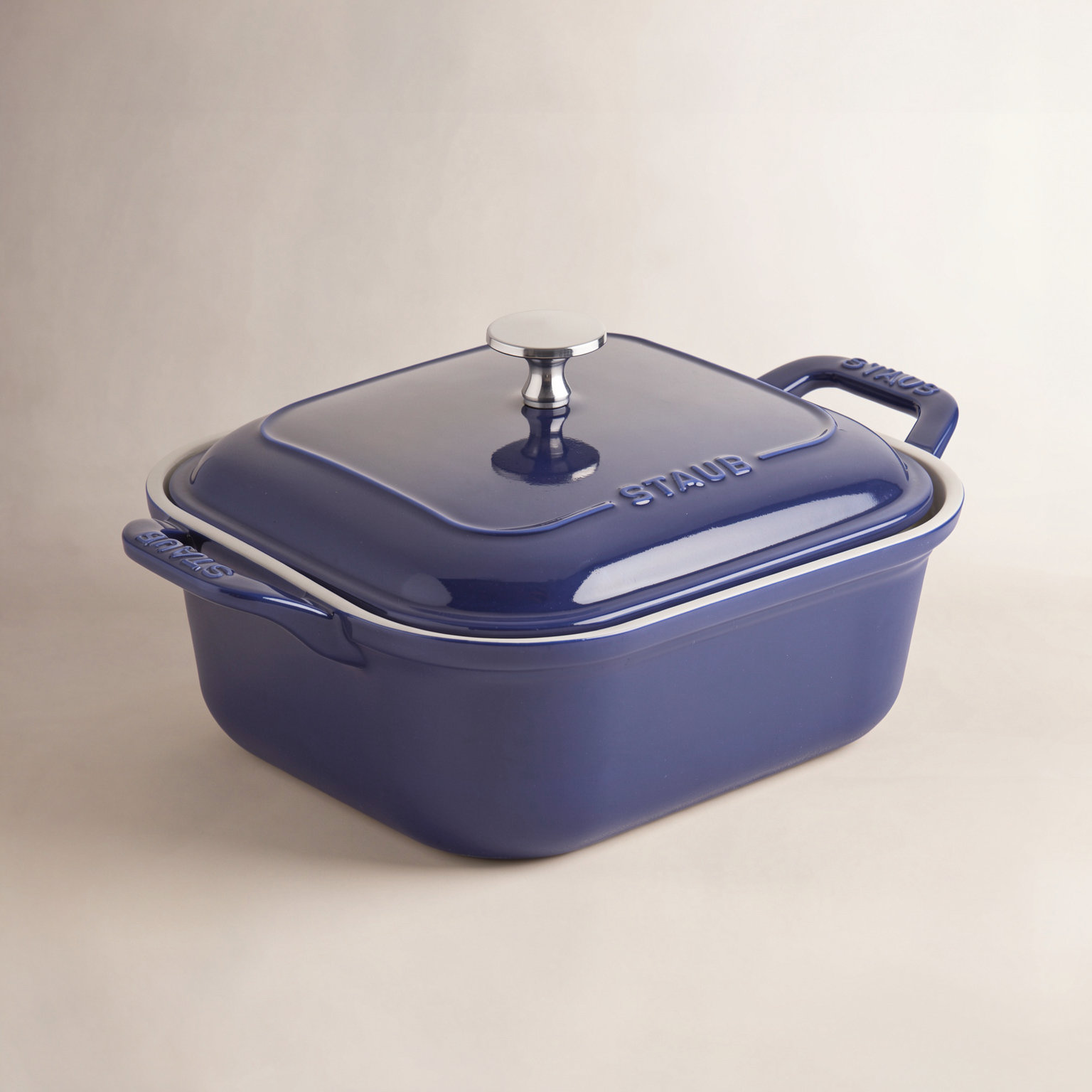 Staub 9" Square Covered Casserole, Dark Blue