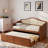 Wooden Daybed With Trundle, 2 Storage Drawers And Upholstered Button Tufted Backrest-747198322