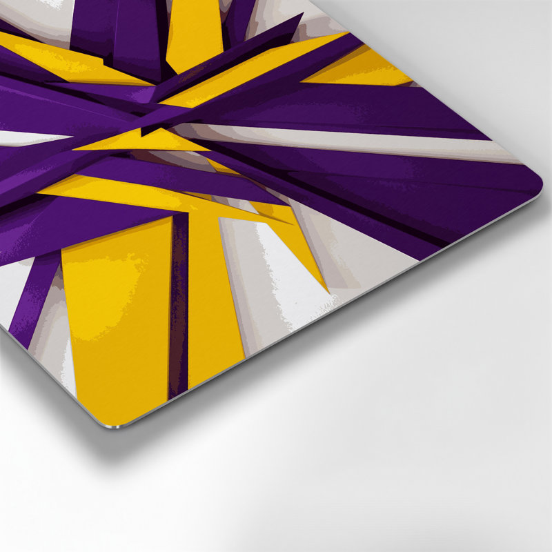 «Geometric Abstraction 38», art mural en métal mauve, H 16 po x l 16 po