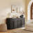 Modular 2Pcs Sideboard Cabinet w/Shelf and 3 Drawers, Ebony-1552101507