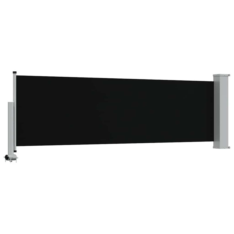 Auvent de patio rétractable latéral 31,5 po x 118,1 po noir, H 31,5 po x l 118,1 po, with partially-covered roof, Noir