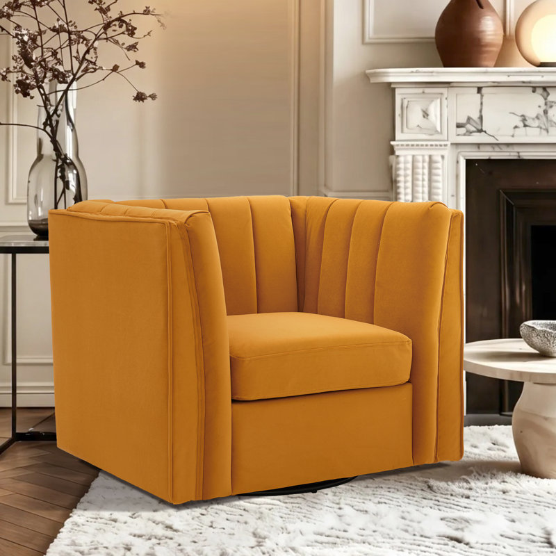 Fauteuil de coiffeuse Allard, Velours gingembre