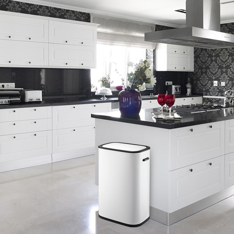 Poubelle automatique 55L avec capteur de mouvement, couvercle à fermeture douce et seau intérieur amovible pour la cuisine, la salle de bain, la chambre à coucher