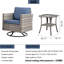 Ensemble de conversation d'extérieur 3 pièces avec chaises berçantes, coussins et table d'appoint Mariolina-577272261