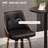 HOMCOM Bar Height Bar Stools, PU Leather Swivel Barstools with Footrest and Tufted Back, Set of 2, Black