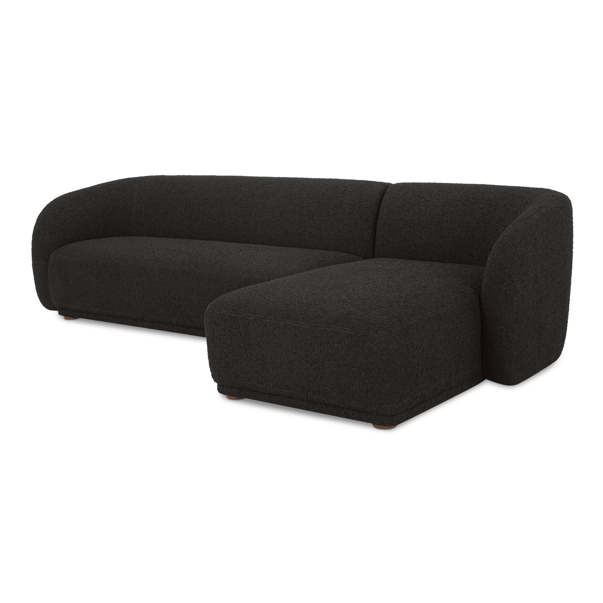 Penelope 2-Piece Upholstered Sectional , Noir Bouclé, Right Hand Facing