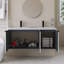 Meuble-lavabo mural simple avec plateau en résine intégré blanc-2022597305