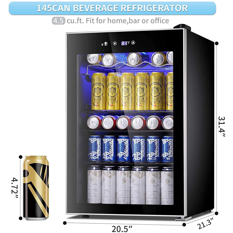 HAVATO Single Zone 20.28'' Freestanding 37 Bottle Wine & Beverage Refrigerator, White