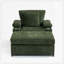 Fauteuil surdimensionné en chenille avec repose-pieds, porte-gobelets et ports USB